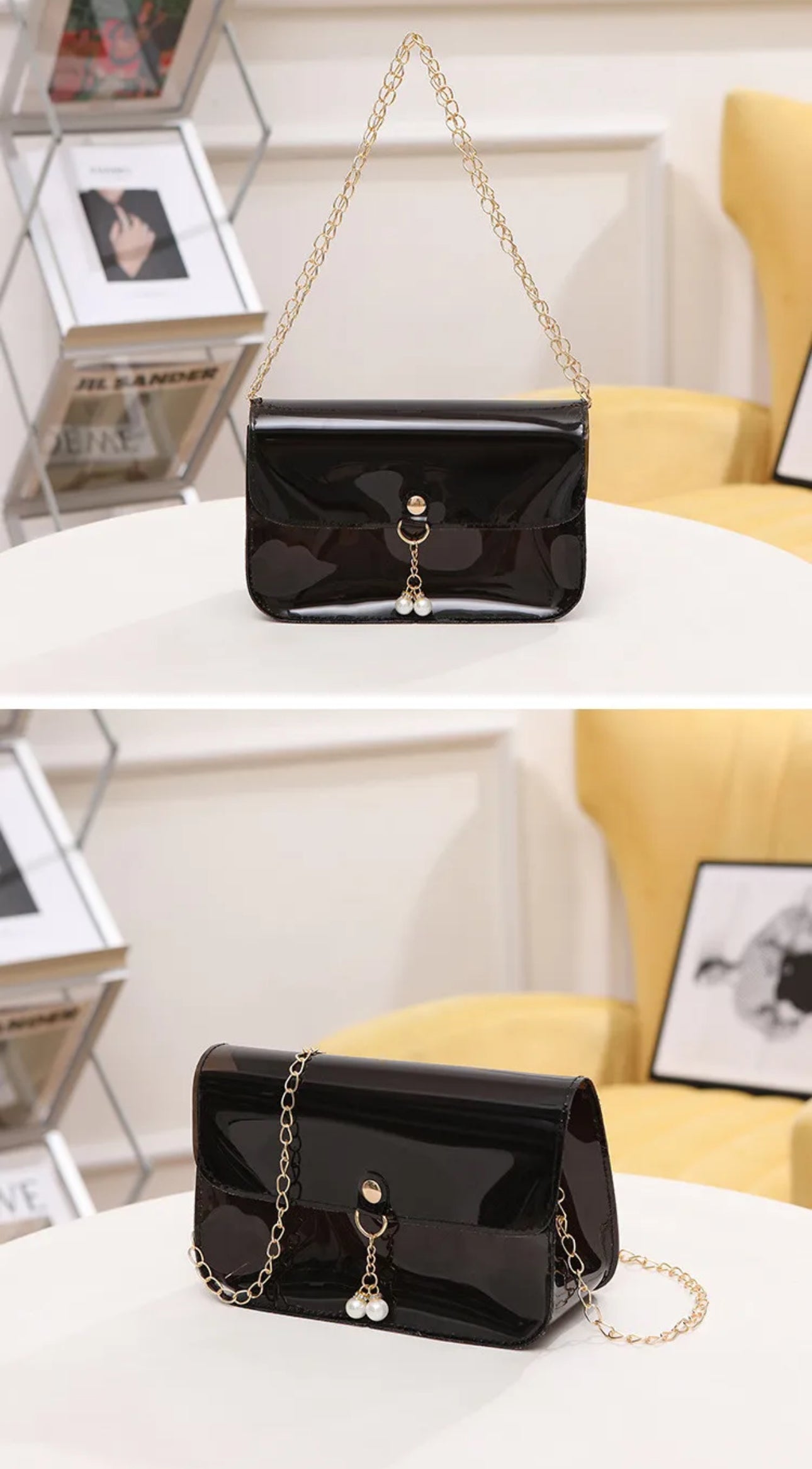 Transparent Peal Pendant Mini Bag
